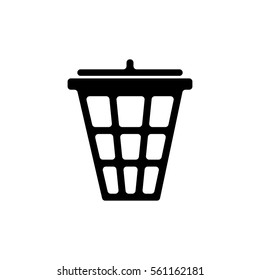 vector trash can icon on white background