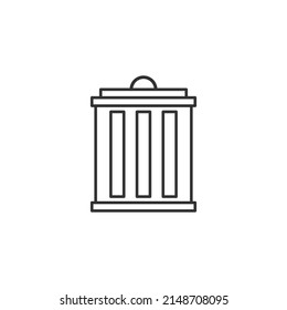 Vector trash can icon in outline style. The vector illustration icon can be used for an app, website or part of a logo.