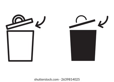 vector trash can icon set. vector trash can symbol. trash tank. trash basket. delete.