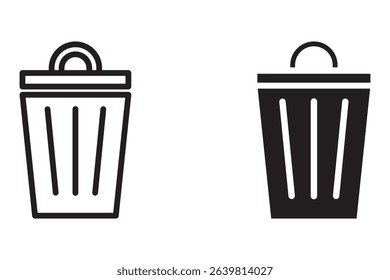 vector trash can icon set. vector trash can symbol. trash tank. trash basket. delete.