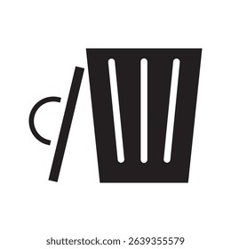 vector trash can icon. vector trash can symbol. trash tank. trash basket. delete icon.