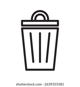 vector trash can icon. vector trash can symbol. trash tank. trash basket. delete icon.