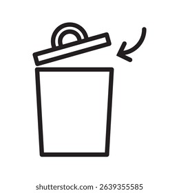 vector trash can icon. vector trash can symbol. trash tank. trash basket. delete icon.