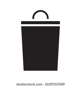 vector trash can icon. vector trash can symbol. trash tank. trash basket. delete icon.