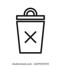 vector trash can icon. vector trash can symbol. trash tank. trash basket. delete icon.