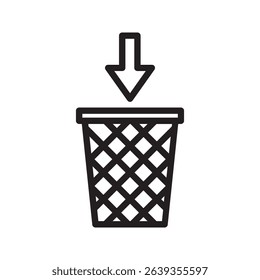 vector trash can icon. vector trash can symbol. trash tank. trash basket. delete icon.