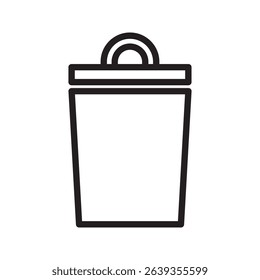 vector trash can icon. vector trash can symbol. trash tank. trash basket. delete icon.
