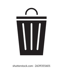 vector trash can icon. vector trash can symbol. trash tank. trash basket. delete icon.
