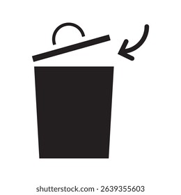 vector trash can icon. vector trash can symbol. trash tank. trash basket. delete icon.