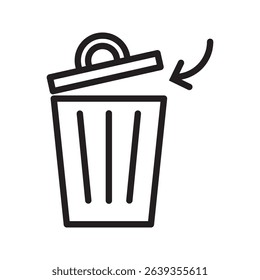 vector trash can icon. vector trash can symbol. trash tank. trash basket. delete icon.