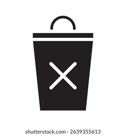 vector trash can icon. vector trash can symbol. trash tank. trash basket. delete icon.
