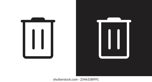 Vector Trash Can Icons Black And White