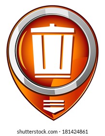 Vector trash can orange pointer