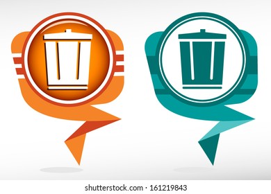 Vector trash can -  pointer, set