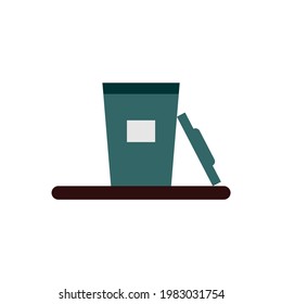 Vector of trash can that is open