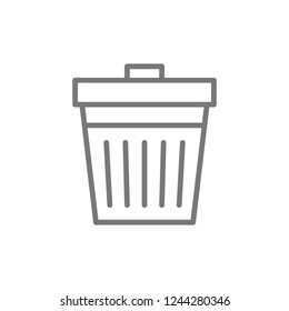 Vector trash can, waste, recycle line icon. Symbol and sign illustration design. Isolated on white background