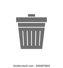 Vector trash can, waste, recycle grey icon.