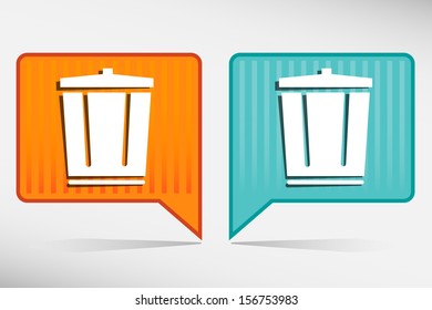 Vector trash can yellow and blue pointer