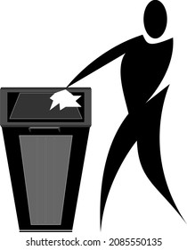 vector trash cans and illustrations of people taking out trash, great for logos of people taking out trash etc