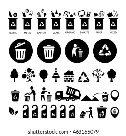 vector trash categories recycle garbage bin 