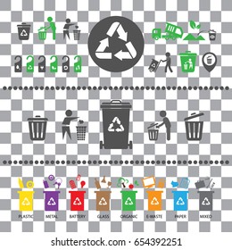 vector trash categories recycle garbage bin 