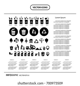 vector trash categories recycle garbage bin  