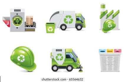Vector trash recycling icon set svg