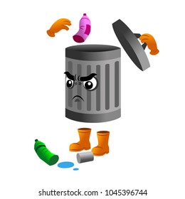 Vector of Trash, reminder to throw garbage in right place