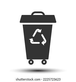 Vector trash solid icon small shadow, garbage and environment concept, 64x64 pixel perfect for website UI media, mobile application, poster design