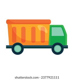Vector a trash truck on white background.