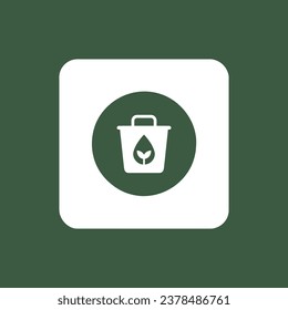 Vector trashcan simple icon bio eco symbol for web and business