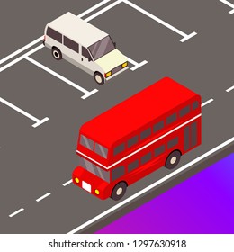 Vector trasportation illustration. Icons of transport. Travel design, isolated image of vehicle. Traffic and speed concept.