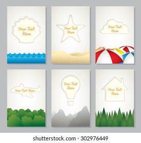 Vector travel background label set