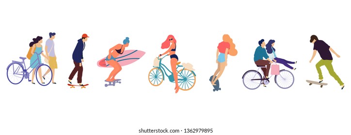 Vector travel big set. Summer flat illustration collection