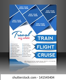 Vector Travel Brochure, Flyer, Magazine Cover & Poster Template