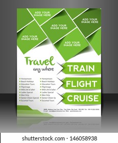 Vector Travel Brochure, Flyer, Magazine Cover & Poster Template