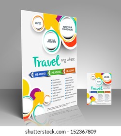 Vector Travel brochure, flyer, magazine cover & poster template