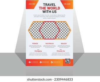 Vector Travel Business Flyer Design.
Vacation Travel Template.