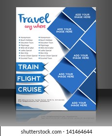 Vector Travel Center Brochure, Flyer, Magazine Cover & Poster Template