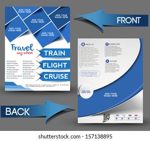 Vector Travel center brochure, flyer, magazine cover & poster template