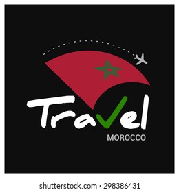 Vector travel company logo design - Country travel agency logo - Country Flag Travel and Tourism concept t shirt graphics - Travel Morocco Symbol - vector illustration