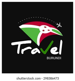 Vector travel company logo design - Country travel agency logo - Country Flag Travel and Tourism concept t shirt graphics - Travel Burundi Symbol - vector illustration