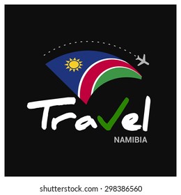 Vector travel company logo design - Country travel agency logo - Country Flag Travel and Tourism concept t shirt graphics - Travel Namibia Symbol - vector illustration