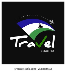 Vector travel company logo design - Country travel agency logo - Country Flag Travel and Tourism concept t shirt graphics - Travel Lesotho Symbol - vector illustration
