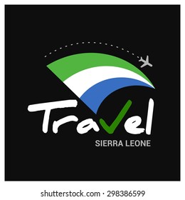 Vector travel company logo design - Country travel agency logo - Country Flag Travel and Tourism concept t shirt graphics - Travel Sierra Leone Symbol - vector illustration