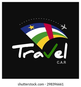 Vector travel company logo design - Country travel agency logo - Country Flag Travel and Tourism concept t shirt graphics - Travel Central African Republic Symbol - vector illustration