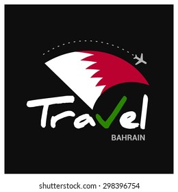 Vector travel company logo design - Country travel agency logo - Country Flag Travel and Tourism concept t shirt graphics - Travel Bahrain Symbol - vector illustration
