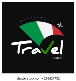 Vector travel company logo design - Country travel agency logo - Country Flag Travel and Tourism concept t shirt graphics - Travel Italy Symbol - vector illustration