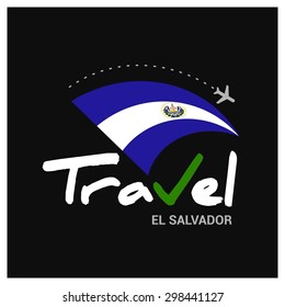 Vector travel company logo design - Country travel agency logo - Country Flag Travel and Tourism concept t shirt graphics - Travel El Salvador Symbol - vector illustration