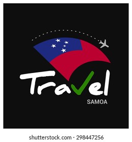 Vector travel company logo design - Country travel agency logo - Country Flag Travel and Tourism concept t shirt graphics - Travel Samoa Symbol - vector illustration